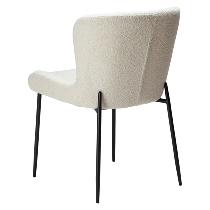 [var:Bezug=taubenfarben RPES Bouclé-Stoff mit schwarzen Beinen] GLAM Stuhl