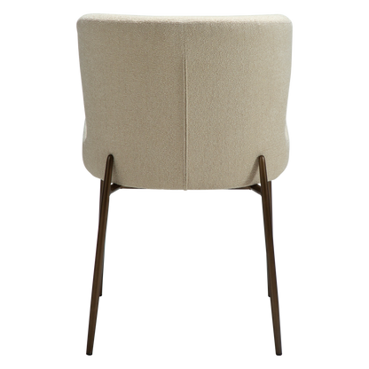 [var:Bezug=Frosted Almond Bouclé-Gewebe mit Schimmer & antiken Messingbeinen] GLAM Stuhl