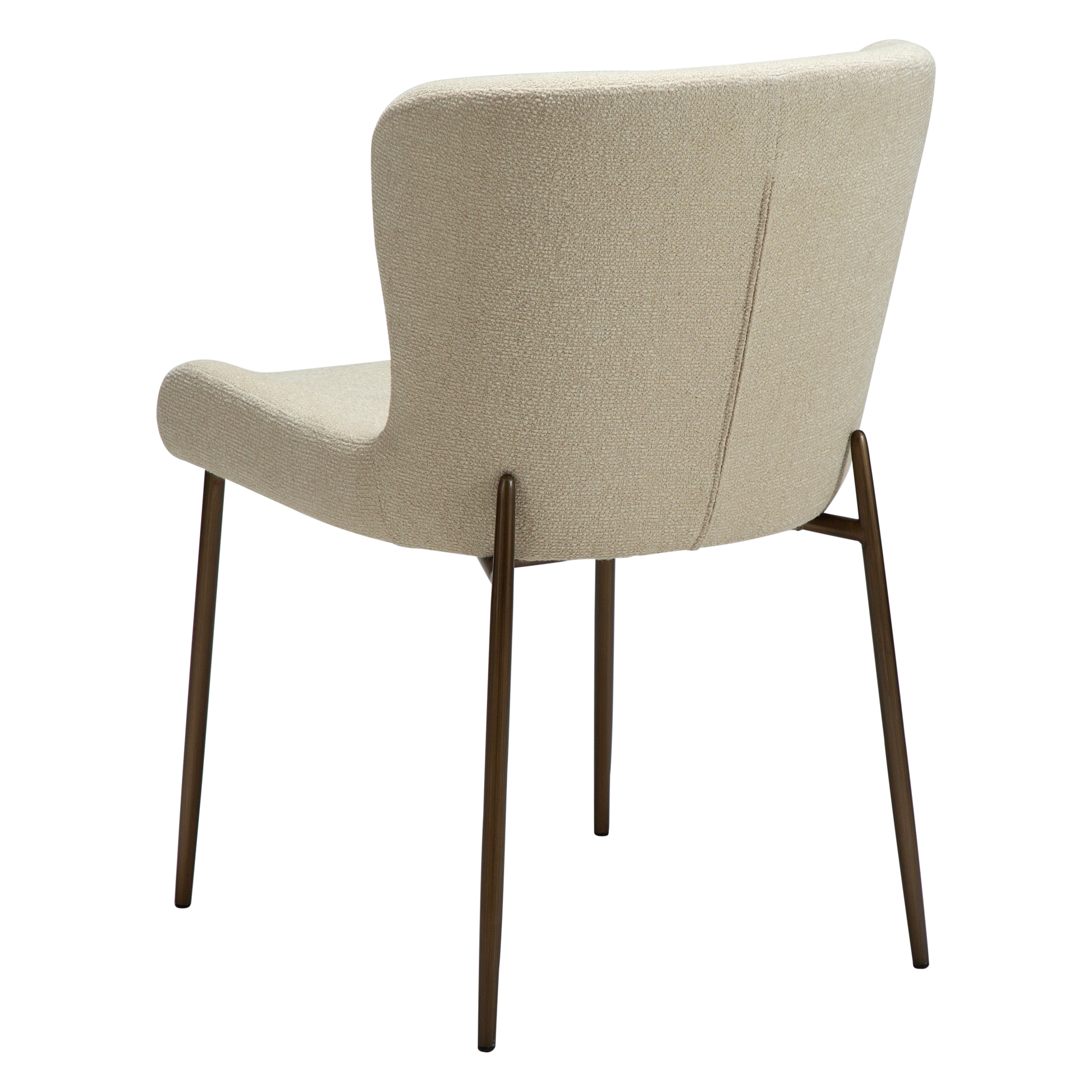 [var:Bezug=Frosted Almond Bouclé-Gewebe mit Schimmer & antiken Messingbeinen] GLAM Stuhl