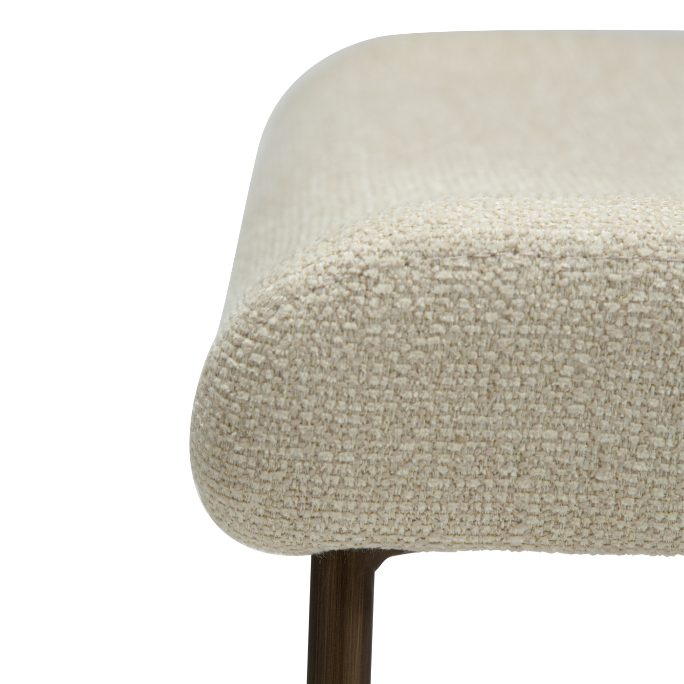 [var:Bezug=Frosted Almond Bouclé-Gewebe mit Schimmer & antiken Messingbeinen] GLAM Stuhl