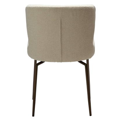 [var:Bezug=Frosted Almond Bouclé-Gewebe mit Schimmer und antiken Messing-Drehbeinen] GLAM Drehstuhl