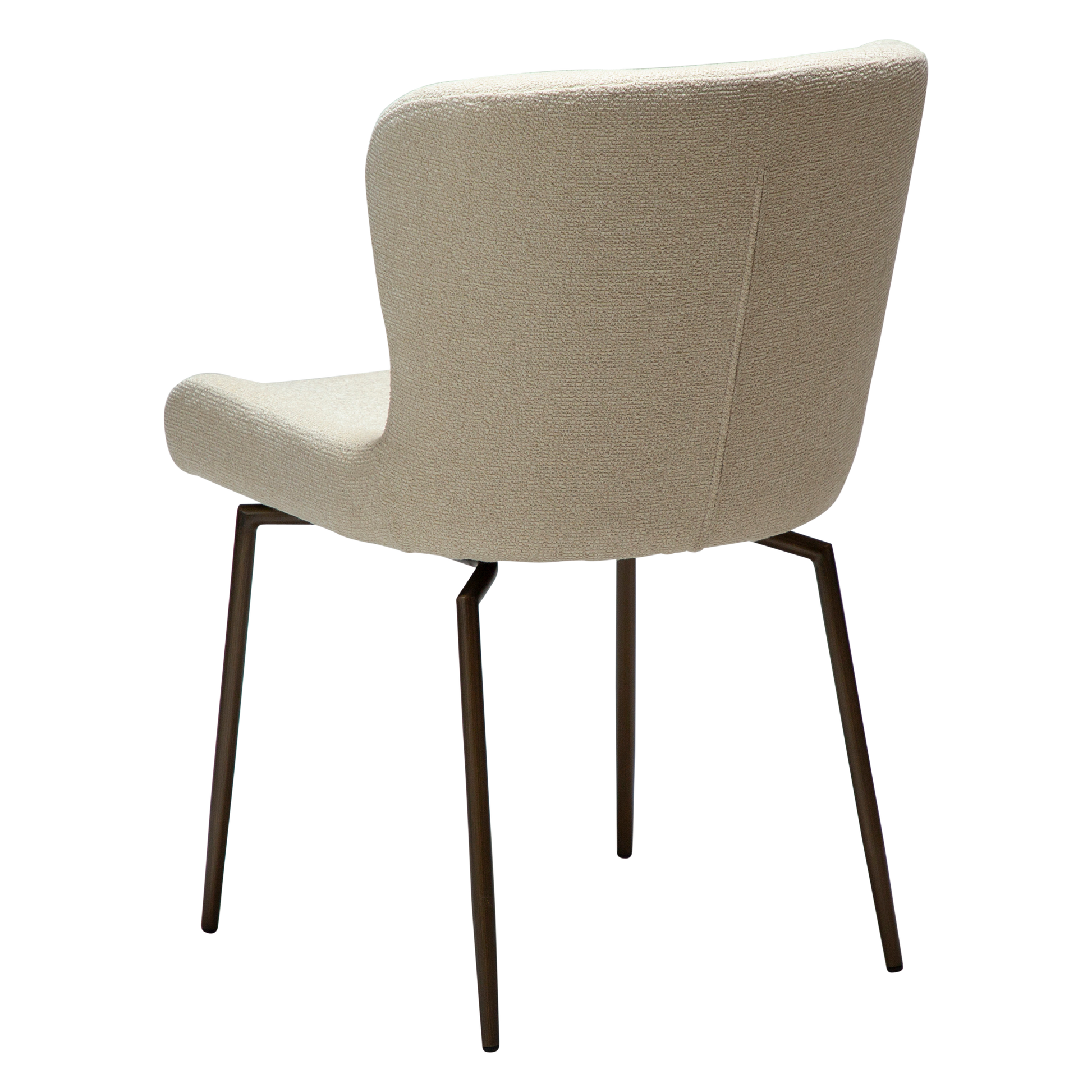 [var:Bezug=Frosted Almond Bouclé-Gewebe mit Schimmer und antiken Messing-Drehbeinen] GLAM Drehstuhl