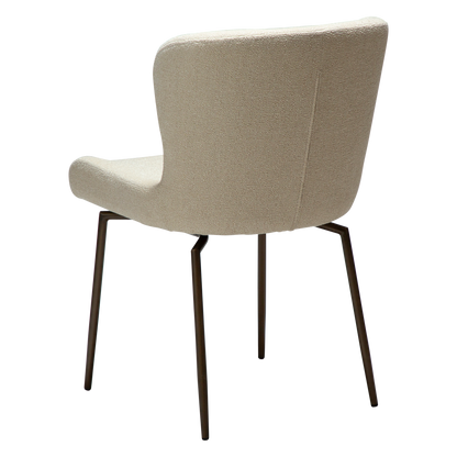 [var:Bezug=Frosted Almond Bouclé-Gewebe mit Schimmer und antiken Messing-Drehbeinen] GLAM Drehstuhl