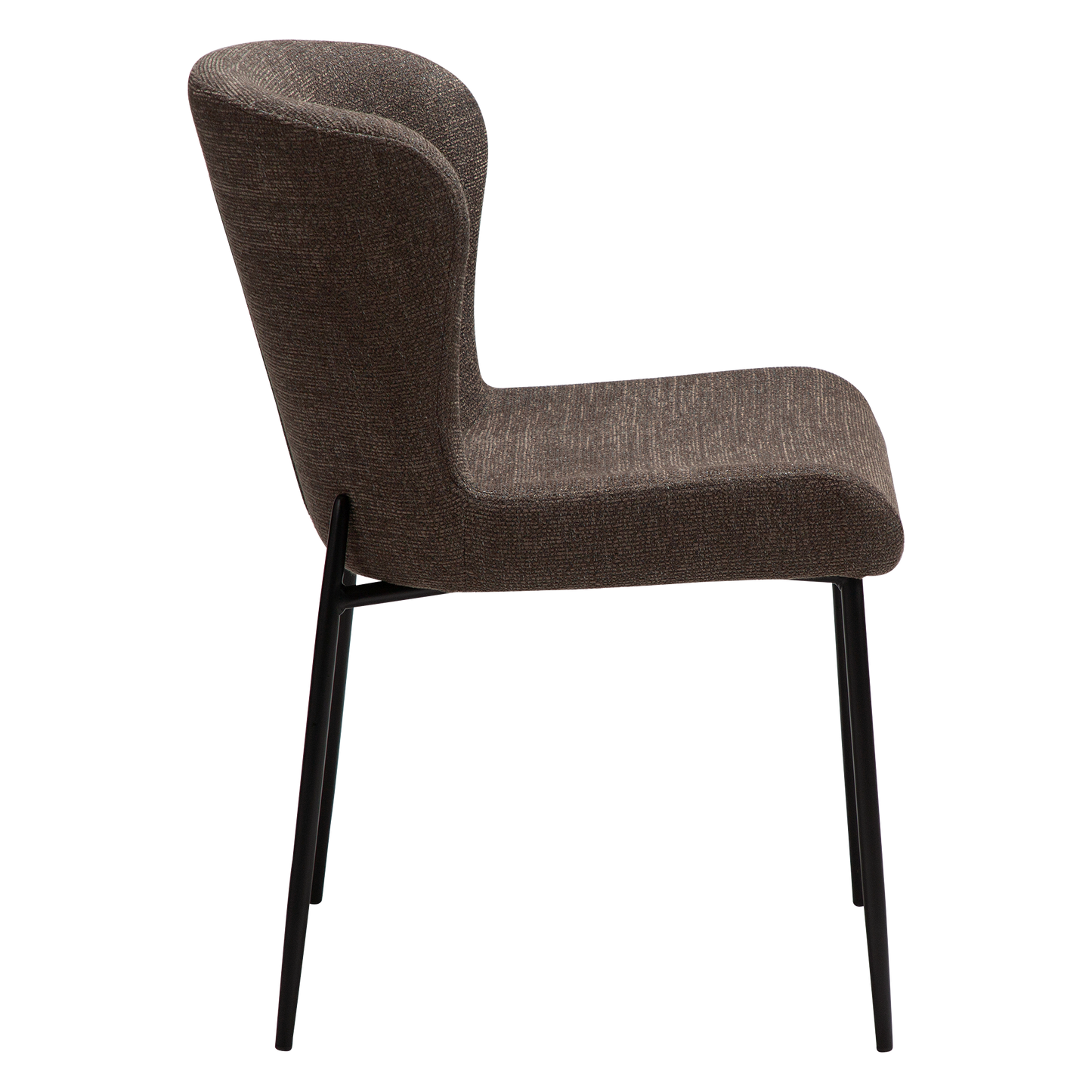 [var:Bezug=Hauptbrauner Bouclé-Stoff mit schwarzen Beinen] GLAM Stuhl