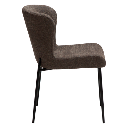 [var:Bezug=Hauptbrauner Bouclé-Stoff mit schwarzen Beinen] GLAM Stuhl