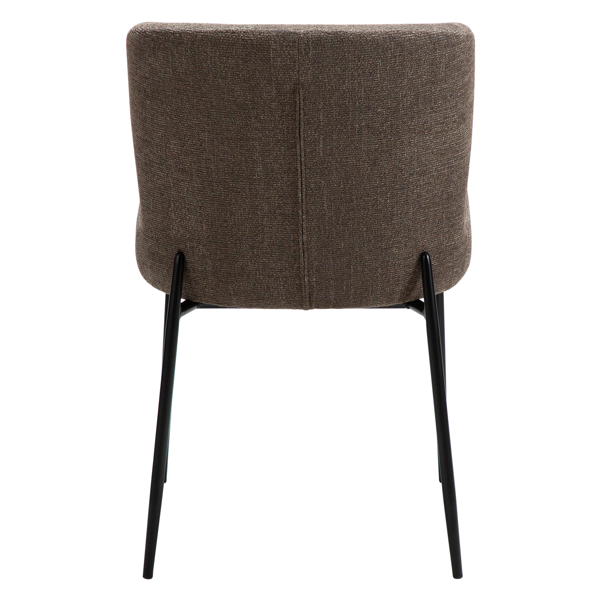 [var:Bezug=Hauptsächlich braunes Bouclé-Gewebe mit schwarzen Metallbeinen] GLAM Stuhl