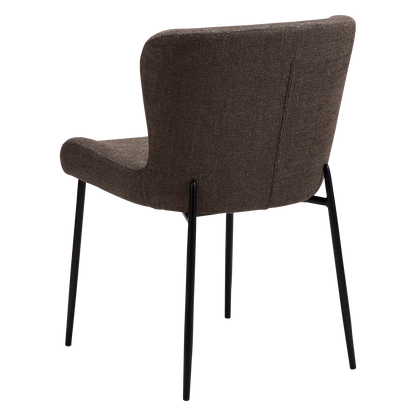 [var:Bezug=Hauptbrauner Bouclé-Stoff mit schwarzen Beinen] GLAM Stuhl