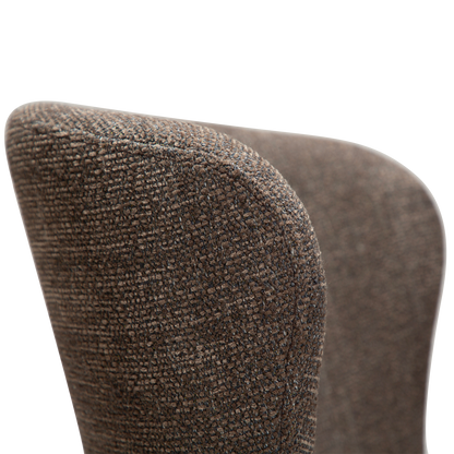 [var:Bezug=Hauptsächlich braunes Bouclé-Gewebe mit schwarzen Metallbeinen] GLAM Stuhl