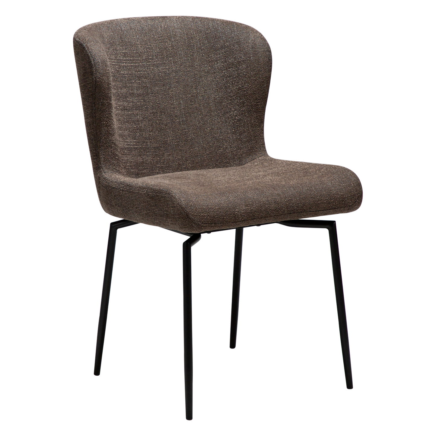 [var:Bezug=Hauptbrauner Bouclé-Stoff mit schwarzen Schwenkbeinen] GLAM Drehstuhl