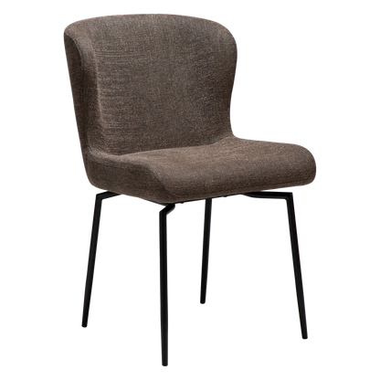 [var:Bezug=Hauptbrauner Bouclé-Stoff mit schwarzen Schwenkbeinen] GLAM Drehstuhl