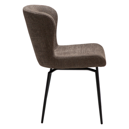 [var:Bezug=Hauptbrauner Bouclé-Stoff mit schwarzen Schwenkbeinen] GLAM Drehstuhl