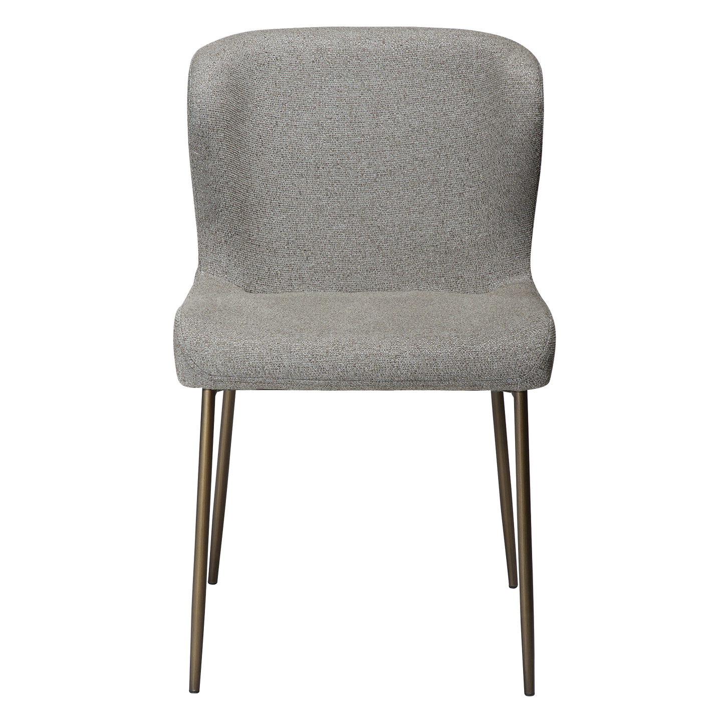 [var:Bezug=kiesel erdfarben Bouclé mit antikem Messingbeinen] GLAM Stuhl