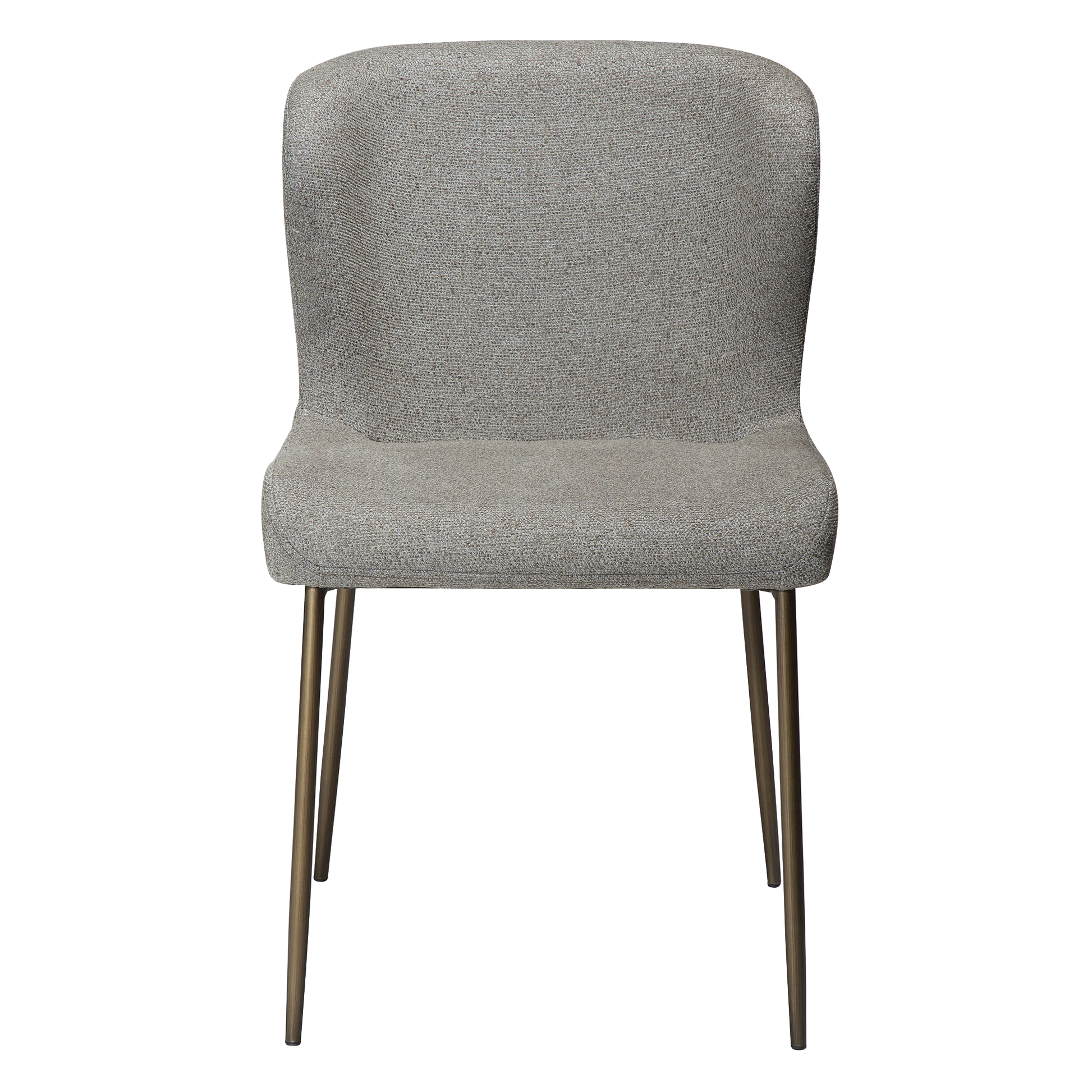 [var:Bezug=kiesel erdfarben Bouclé mit antikem Messingbeinen] GLAM Stuhl