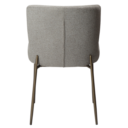 [var:Bezug=kiesel erdfarben Bouclé mit antikem Messingbeinen] GLAM Stuhl