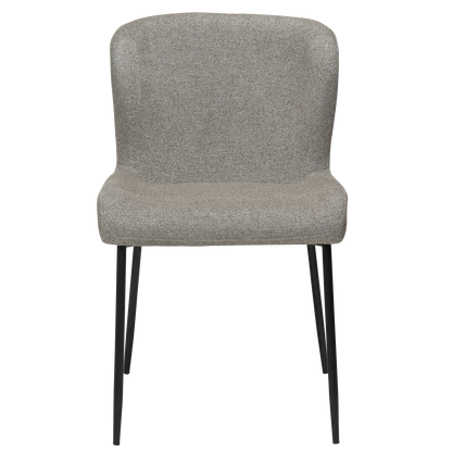 [var:Bezug=Kieselfarbener Bouclé-Stoff mit schwarzen Beinen] GLAM Stuhl