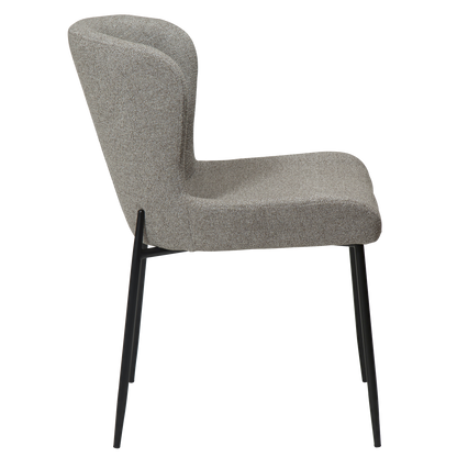 [var:Bezug=Kieselfarbener Bouclé-Stoff mit schwarzen Beinen] GLAM Stuhl
