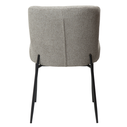 [var:Bezug=Kieselfarbener Bouclé-Stoff mit schwarzen Beinen] GLAM Stuhl