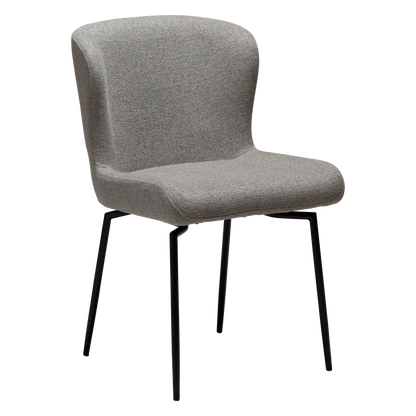 [var:Bezug=Kiesel-Erde Bouclé-Stoff mit schwarzen Schwenkbeinen] GLAM Drehstuhl