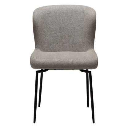 [var:Bezug=Kiesel-Erde Bouclé-Stoff mit schwarzen Schwenkbeinen] GLAM Drehstuhl