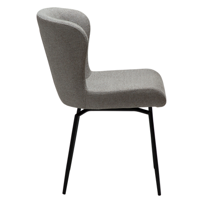 [var:Bezug=Kiesel-Erde Bouclé-Stoff mit schwarzen Schwenkbeinen] GLAM Drehstuhl