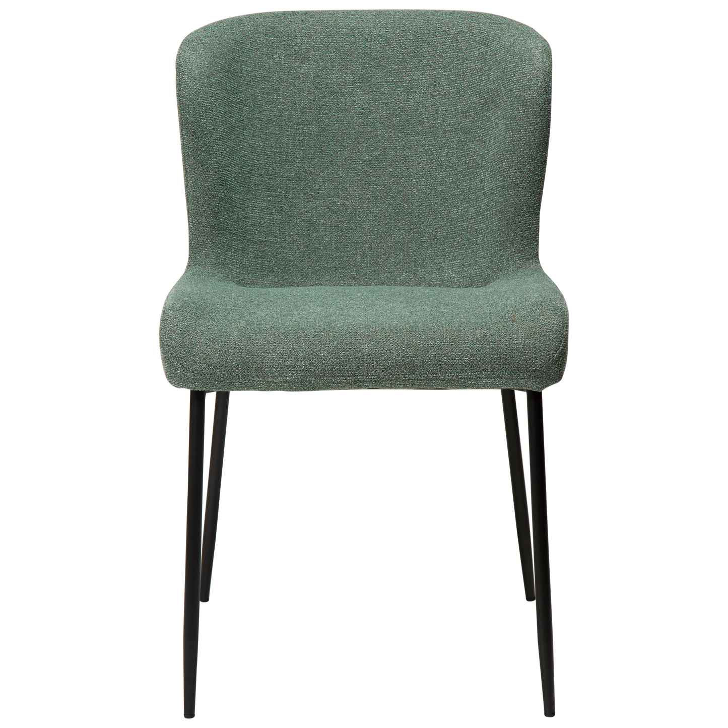 [var:Bezug=Kieselgrüner Bouclé-Stoff mit schwarzen Beinen] GLAM Stuhl