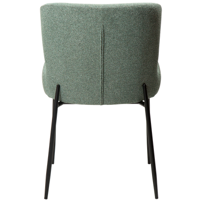 [var:Bezug=Kieselgrüner Bouclé-Stoff mit schwarzen Beinen] GLAM Stuhl