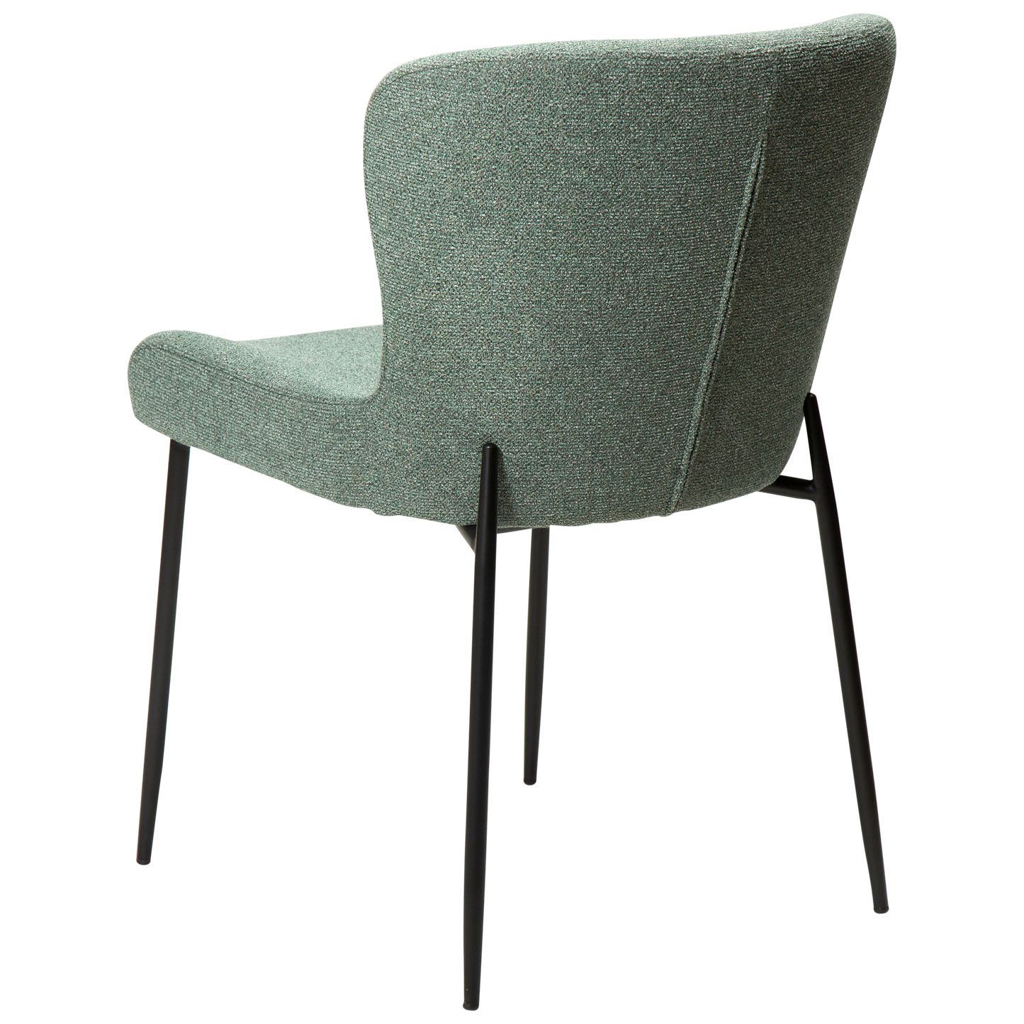 [var:Bezug=Kieselgrüner Bouclé-Stoff mit schwarzen Beinen] GLAM Stuhl