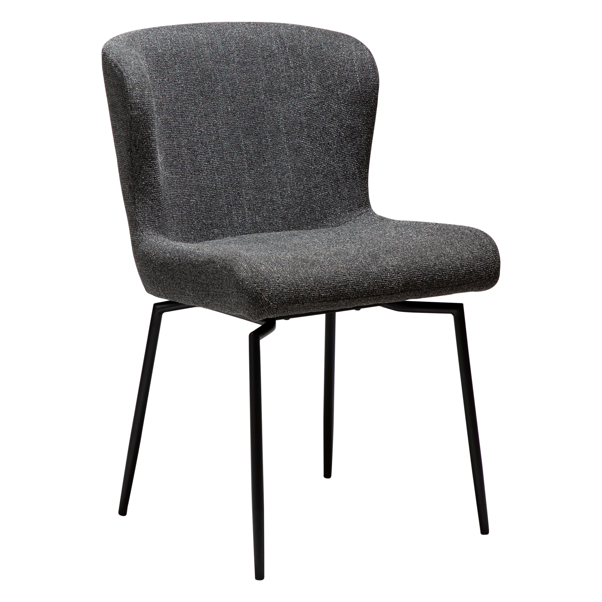 [var:Bezug=Kieselgrauer Bouclé-Stoff mit schwarzen Drehbeinen] GLAM Drehstuhl