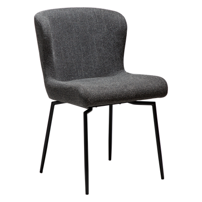 [var:Bezug=Kieselgrauer Bouclé-Stoff mit schwarzen Drehbeinen] GLAM Drehstuhl