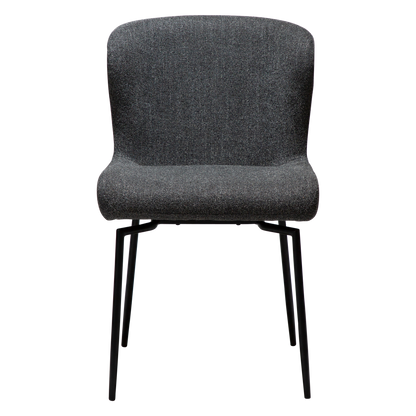 [var:Bezug=Kieselgrauer Bouclé-Stoff mit schwarzen Drehbeinen] GLAM Drehstuhl