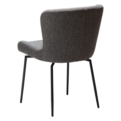 [var:Bezug=Kieselgrauer Bouclé-Stoff mit schwarzen Drehbeinen] GLAM Drehstuhl