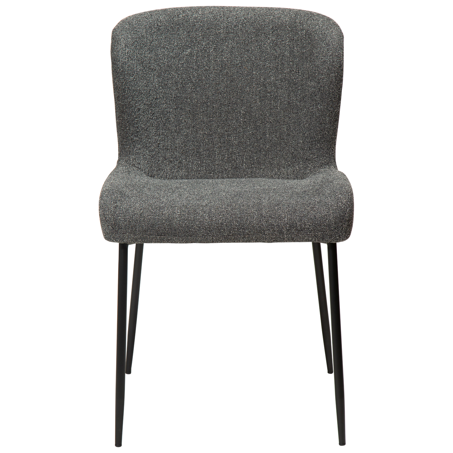 [var:Bezug=Kieselgrauer Bouclé-Stoff mit schwarzen Beinen] GLAM Stuhl
