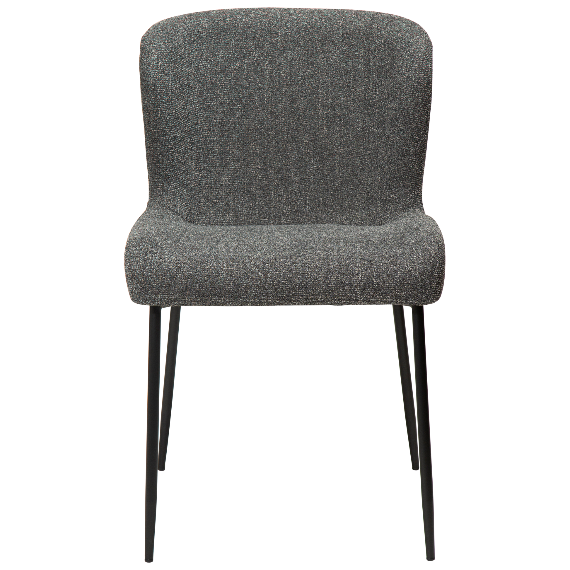 [var:Bezug=Kieselgrauer Bouclé-Stoff mit schwarzen Beinen] GLAM Stuhl