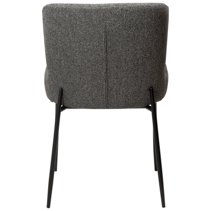 [var:Bezug=Kieselgrauer Bouclé-Stoff mit schwarzen Beinen] GLAM Stuhl