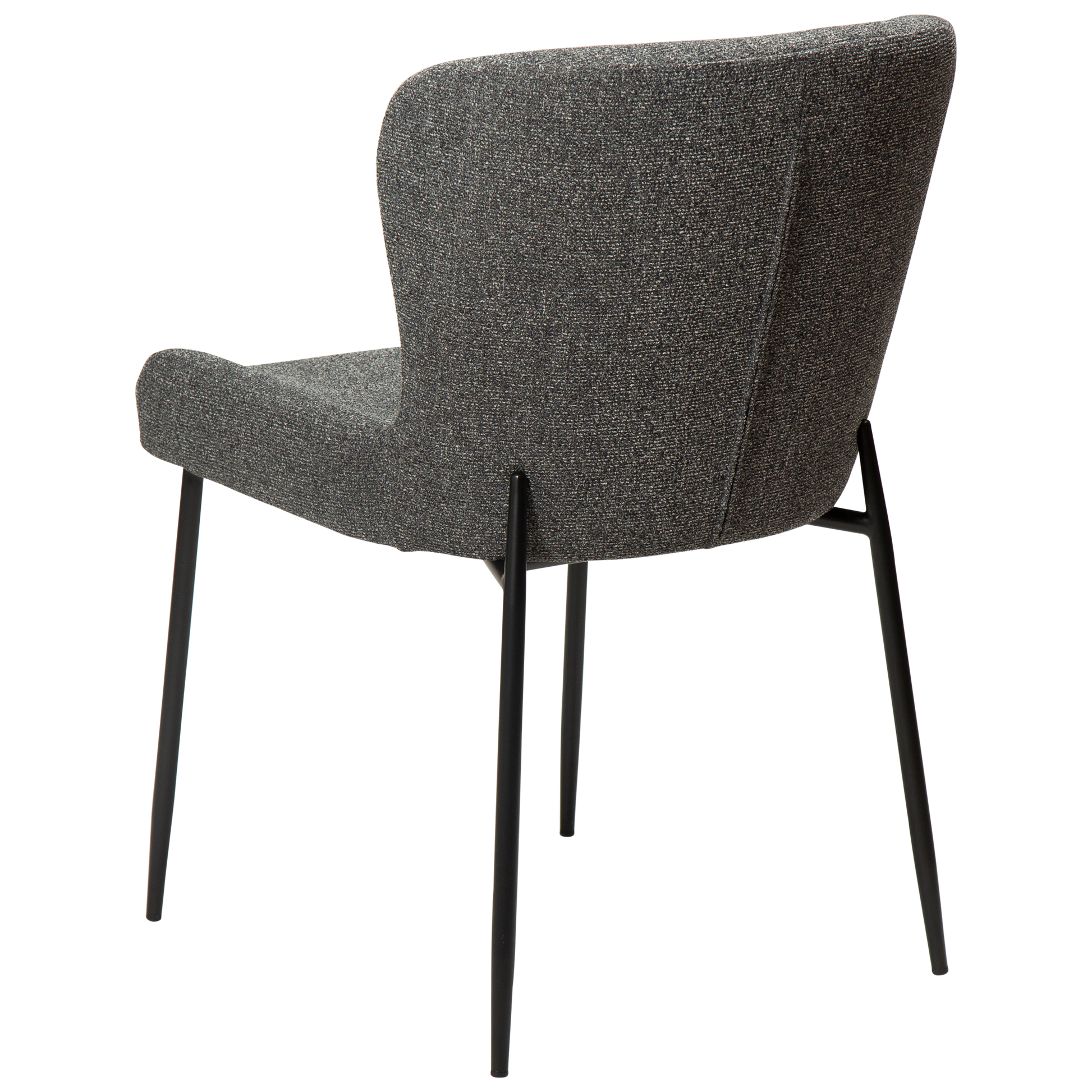 [var:Bezug=Kieselgrauer Bouclé-Stoff mit schwarzen Beinen] GLAM Stuhl