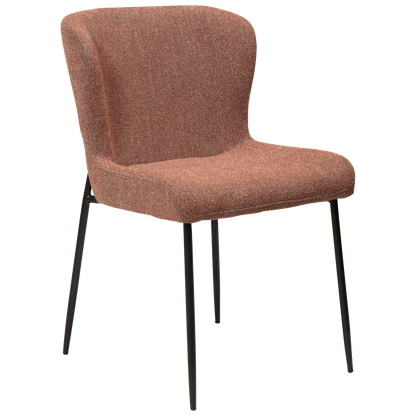 [var:Bezug=Kieselschwarzer Bouclé-Stoff mit schwarzen Beinen] GLAM Stuhl