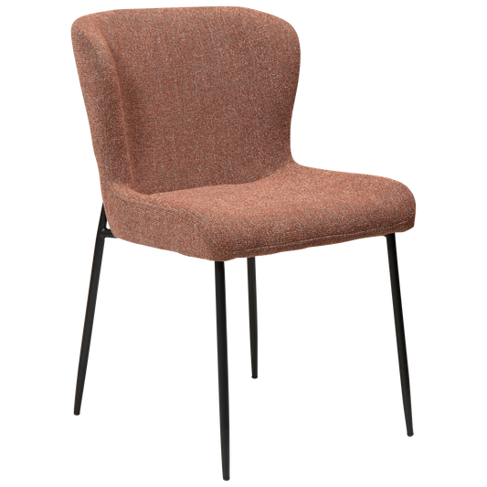 [var:Bezug=Kieselschwarzer Bouclé-Stoff mit schwarzen Beinen] GLAM Stuhl