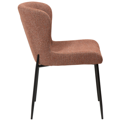 [var:Bezug=Kieselschwarzer Bouclé-Stoff mit schwarzen Beinen] GLAM Stuhl