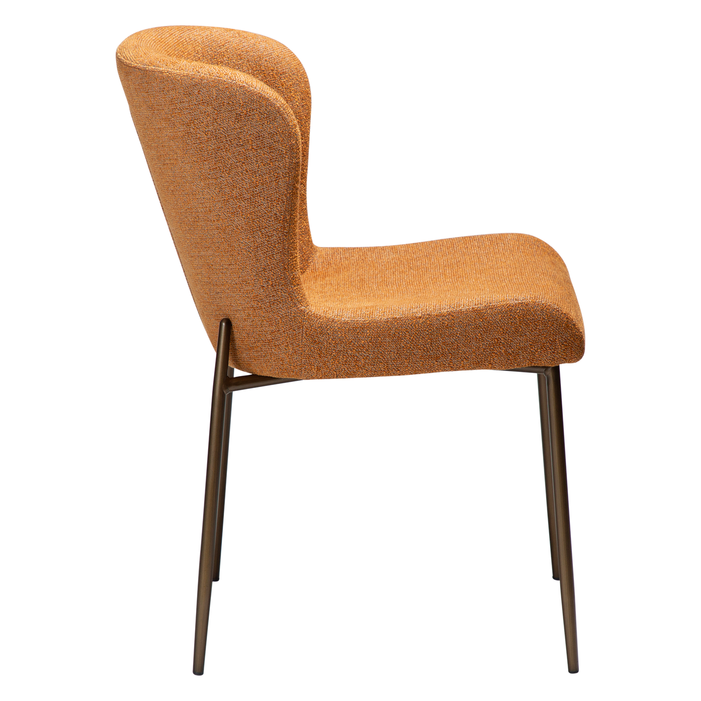 [var:Bezug=Kürbisgewürz Bouclé-Stoff mit antiken Messingbeinen] GLAM Stuhl