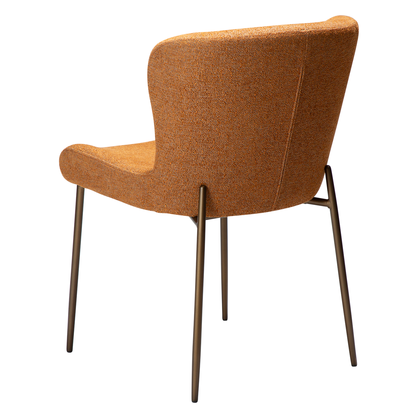 [var:Bezug=Kürbisgewürz Bouclé-Stoff mit antiken Messingbeinen] GLAM Stuhl