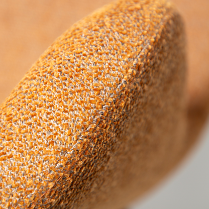 [var:Bezug=Kürbisgewürz Bouclé-Stoff mit antiken Messingbeinen] GLAM Stuhl