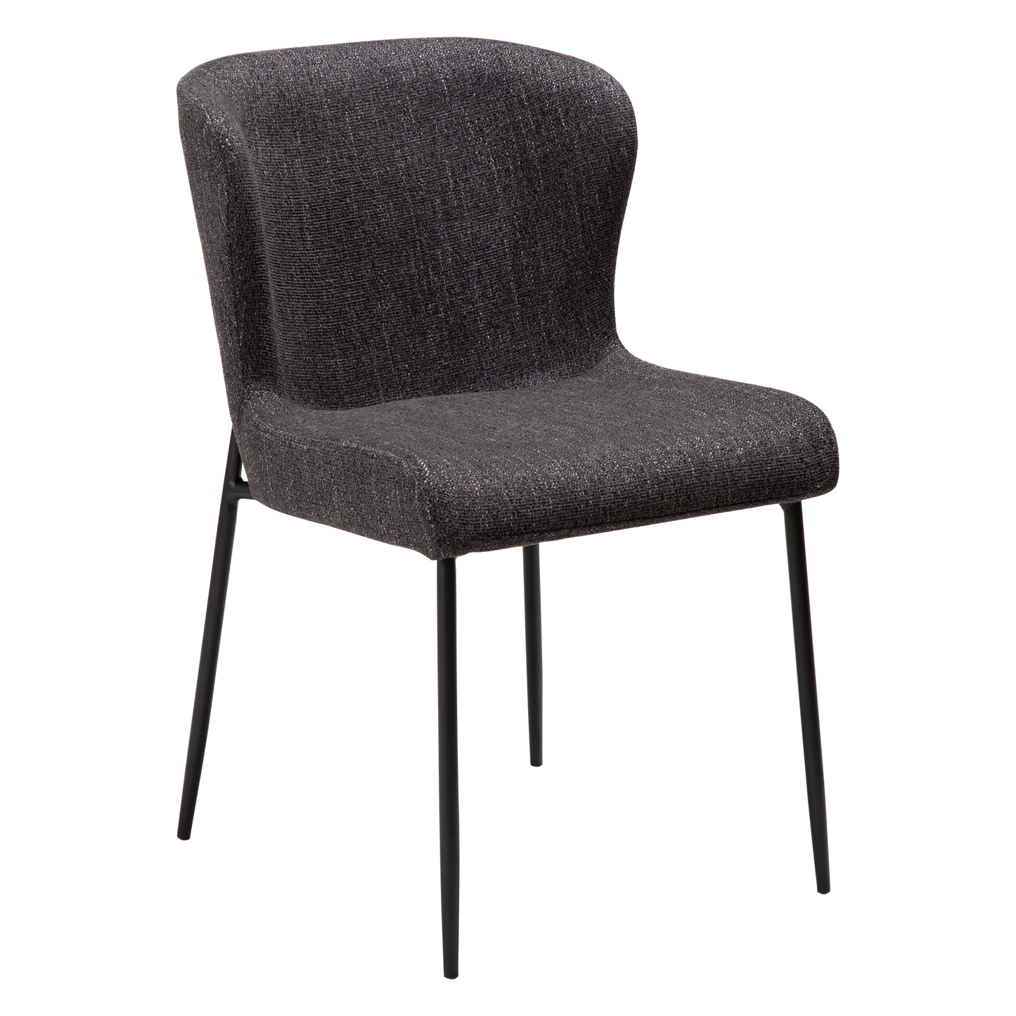 [var:Bezug=Raben schwarzes Bouclé-Gewebe mit schwarzen Beinen] GLAM Stuhl