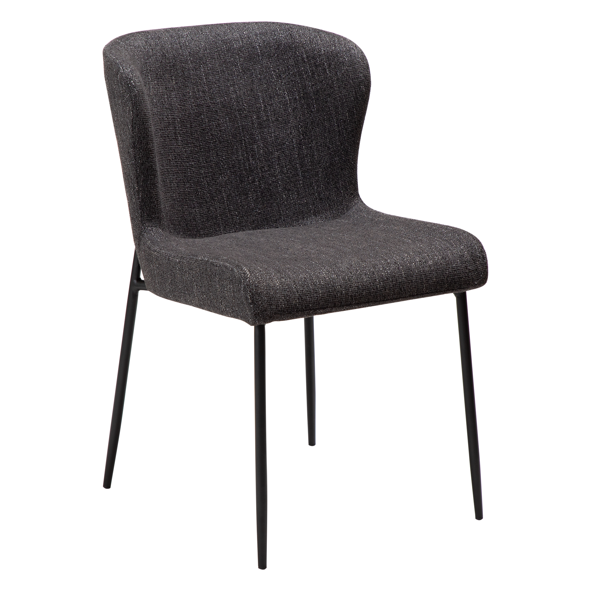 [var:Bezug=Raben schwarzes Bouclé-Gewebe mit schwarzen Beinen] GLAM Stuhl