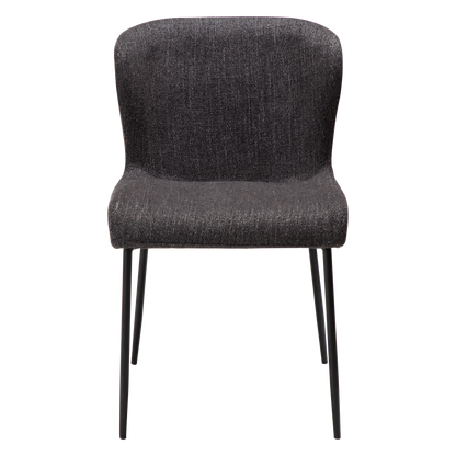 [var:Bezug=Raben schwarzes Bouclé-Gewebe mit schwarzen Beinen] GLAM Stuhl