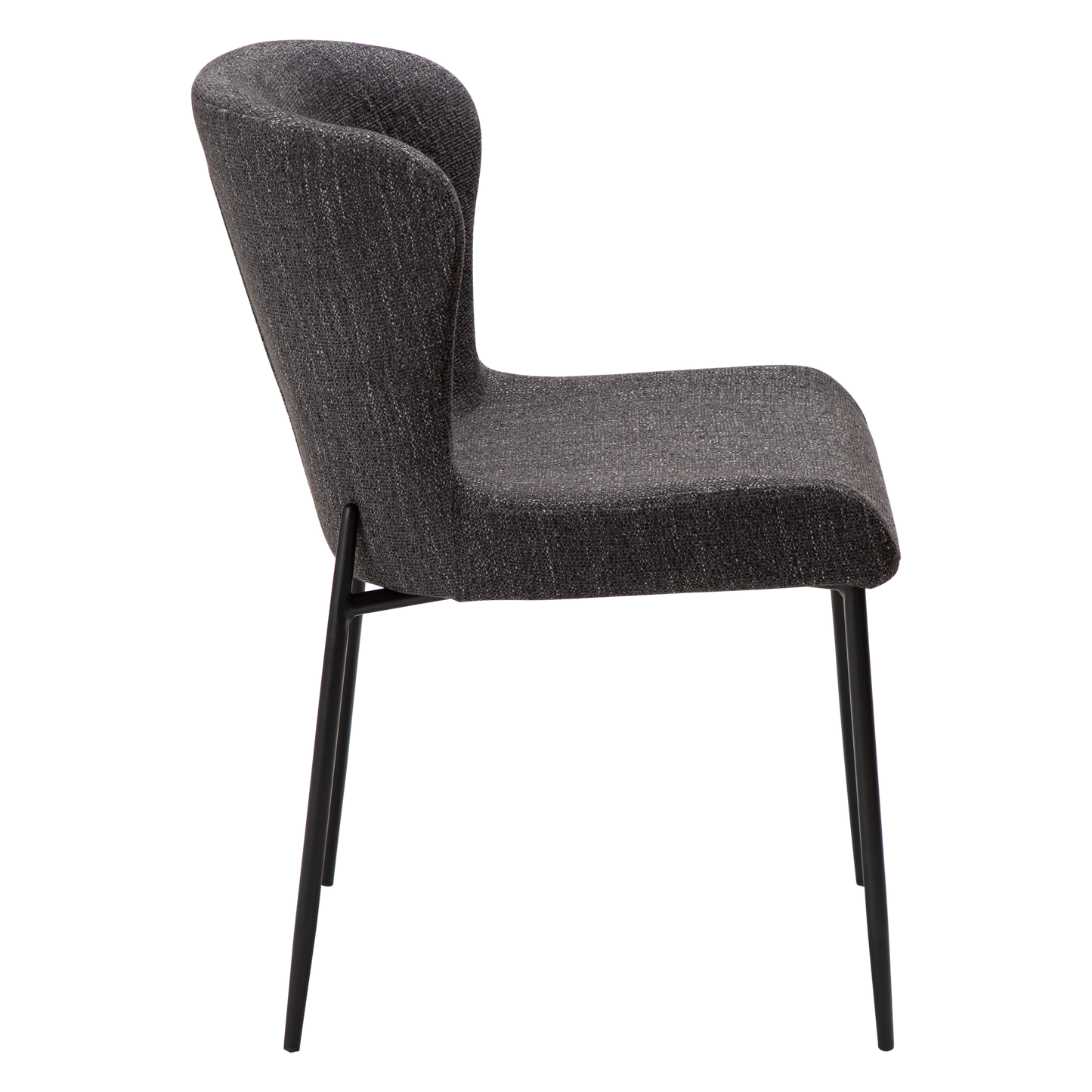 [var:Bezug=Raben schwarzes Bouclé-Gewebe mit schwarzen Beinen] GLAM Stuhl