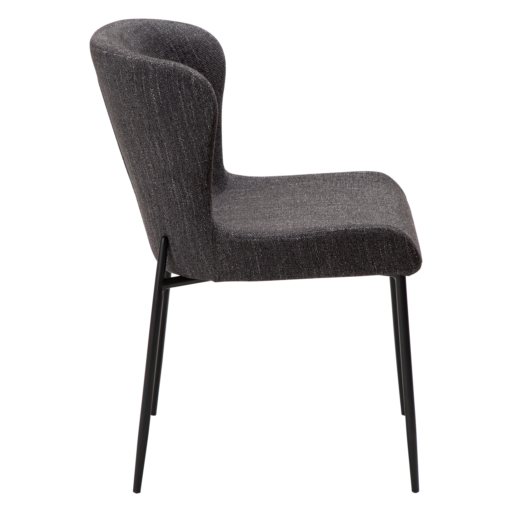 [var:Bezug=Raben schwarzes Bouclé-Gewebe mit schwarzen Beinen] GLAM Stuhl