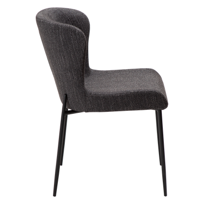 [var:Bezug=Raben schwarzes Bouclé-Gewebe mit schwarzen Beinen] GLAM Stuhl