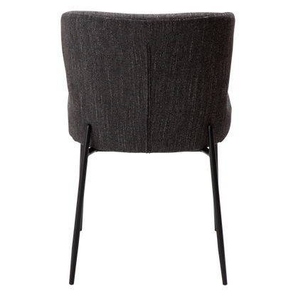 [var:Bezug=Raben schwarzes Bouclé-Gewebe mit schwarzen Beinen] GLAM Stuhl