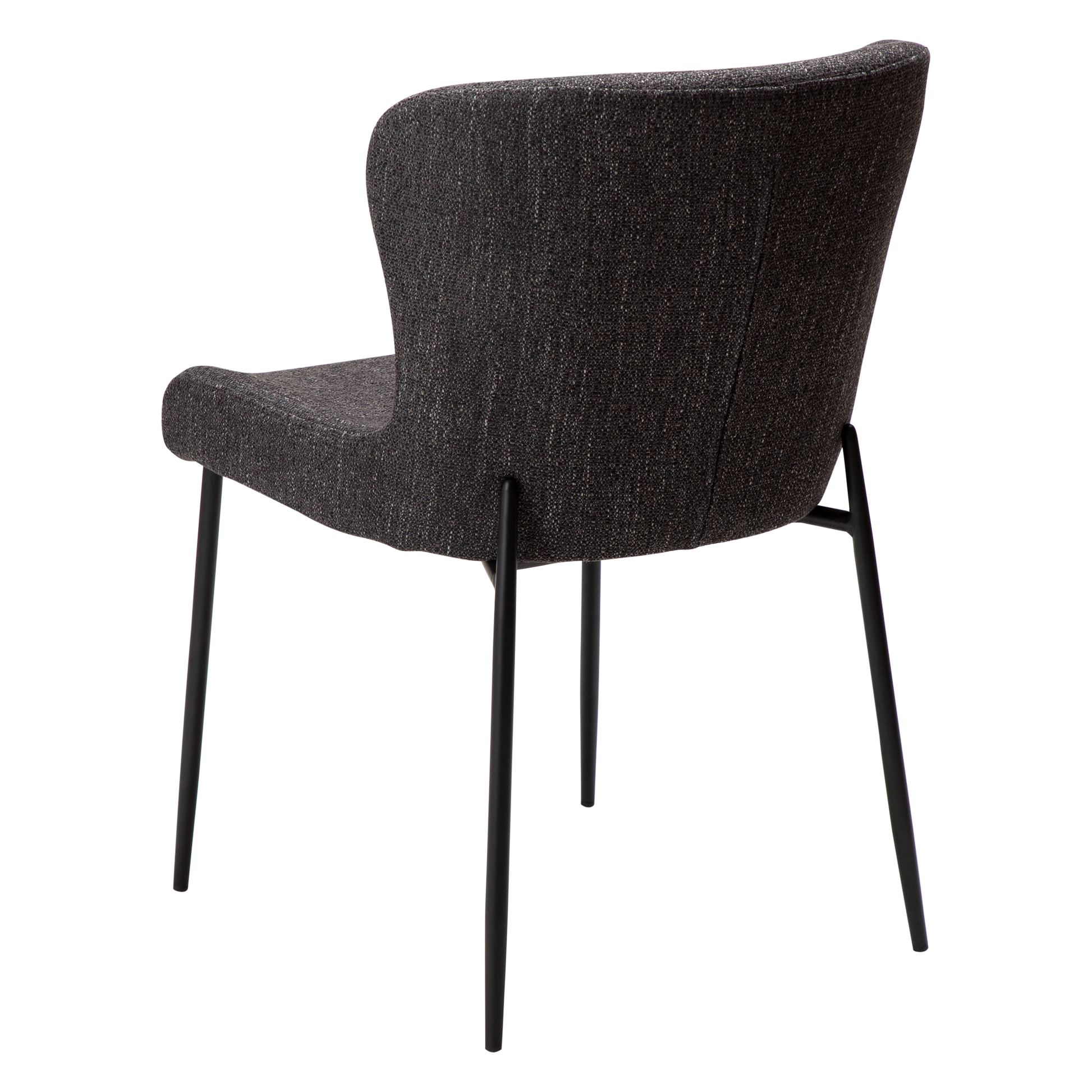 [var:Bezug=Raben schwarzes Bouclé-Gewebe mit schwarzen Beinen] GLAM Stuhl