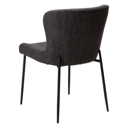 [var:Bezug=Raben schwarzes Bouclé-Gewebe mit schwarzen Beinen] GLAM Stuhl